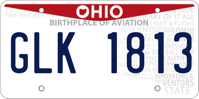 OH license plate GLK1813