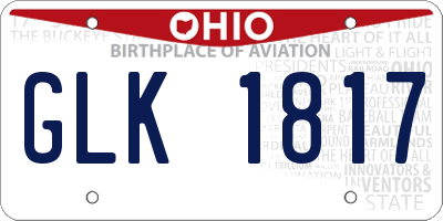OH license plate GLK1817