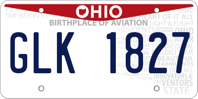 OH license plate GLK1827