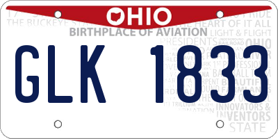 OH license plate GLK1833