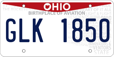 OH license plate GLK1850