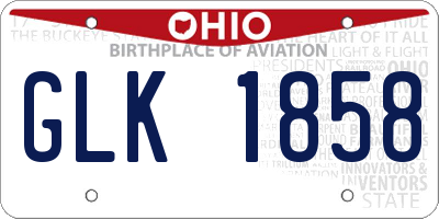 OH license plate GLK1858