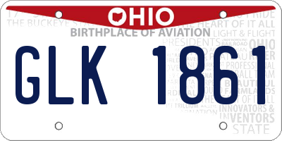 OH license plate GLK1861