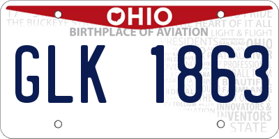 OH license plate GLK1863