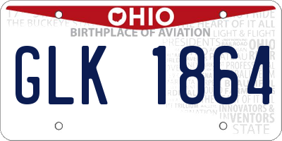 OH license plate GLK1864