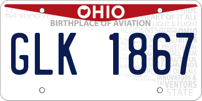 OH license plate GLK1867