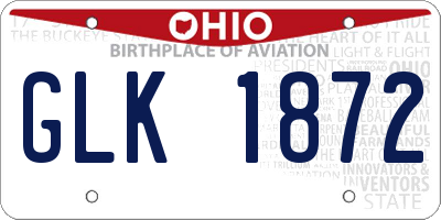 OH license plate GLK1872