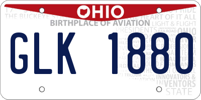 OH license plate GLK1880