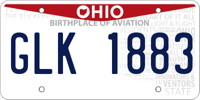 OH license plate GLK1883