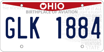OH license plate GLK1884
