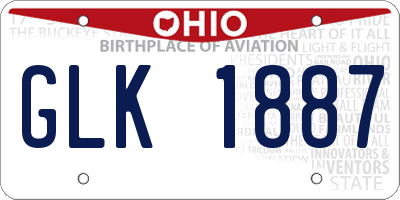 OH license plate GLK1887