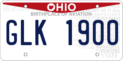 OH license plate GLK1900