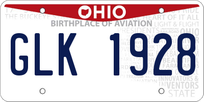 OH license plate GLK1928
