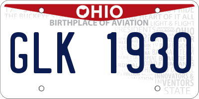 OH license plate GLK1930