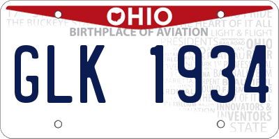 OH license plate GLK1934