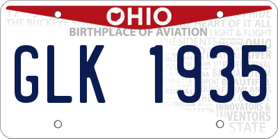 OH license plate GLK1935