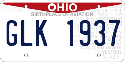OH license plate GLK1937
