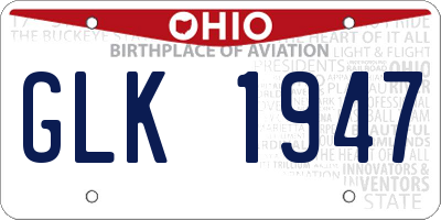 OH license plate GLK1947
