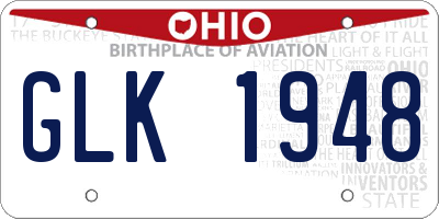 OH license plate GLK1948