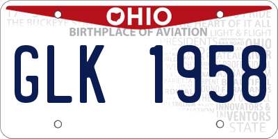 OH license plate GLK1958
