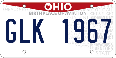 OH license plate GLK1967