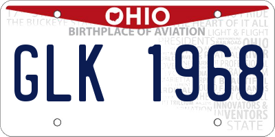 OH license plate GLK1968