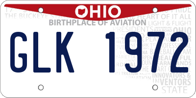OH license plate GLK1972