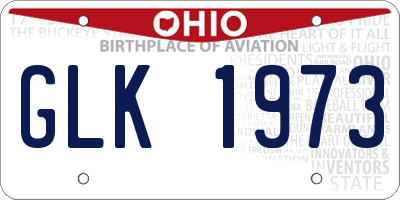 OH license plate GLK1973
