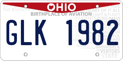 OH license plate GLK1982