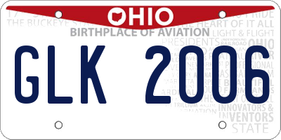 OH license plate GLK2006
