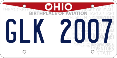 OH license plate GLK2007