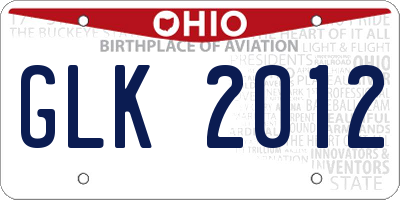 OH license plate GLK2012