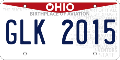 OH license plate GLK2015