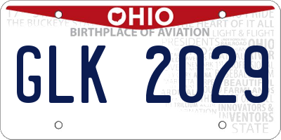 OH license plate GLK2029