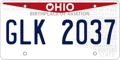 OH license plate GLK2037