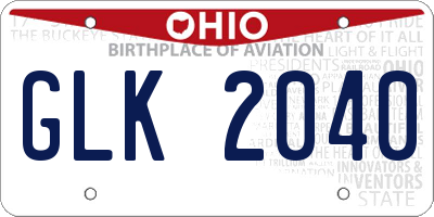OH license plate GLK2040