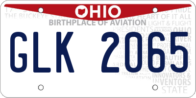 OH license plate GLK2065
