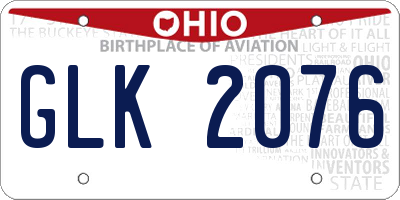 OH license plate GLK2076