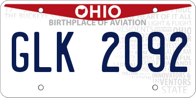 OH license plate GLK2092