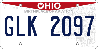 OH license plate GLK2097