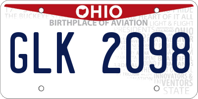 OH license plate GLK2098