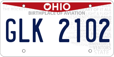 OH license plate GLK2102
