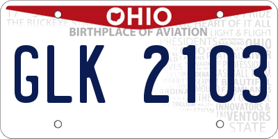 OH license plate GLK2103