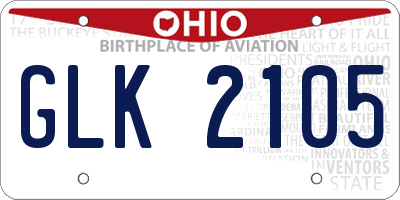 OH license plate GLK2105