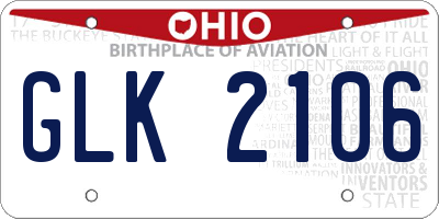 OH license plate GLK2106