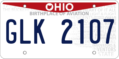OH license plate GLK2107
