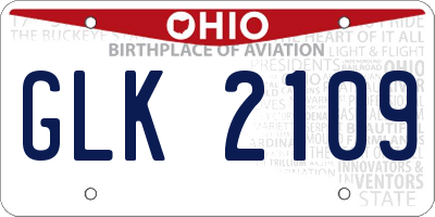 OH license plate GLK2109