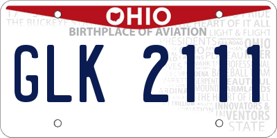 OH license plate GLK2111