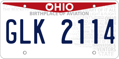 OH license plate GLK2114