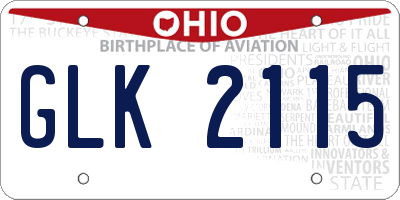 OH license plate GLK2115